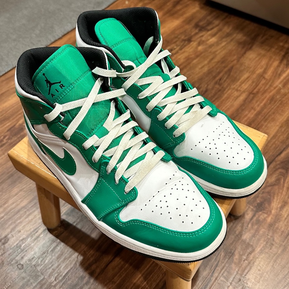 Nike Air Jordans - Green and White